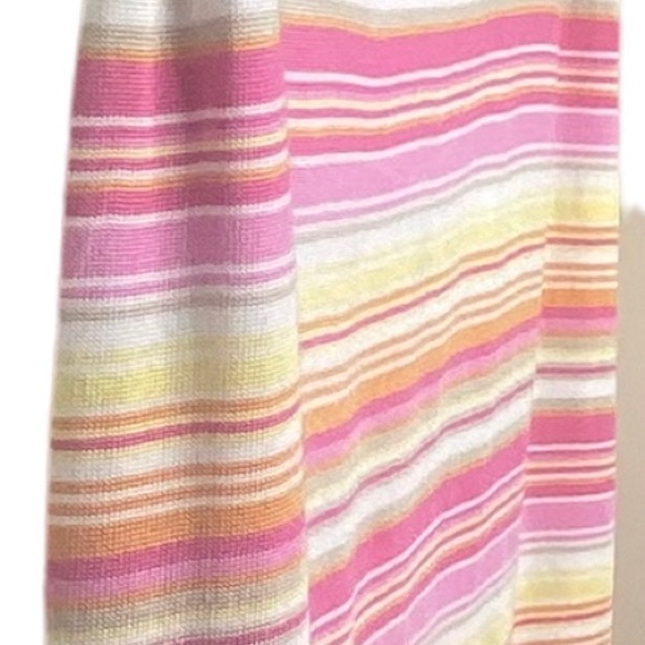 Liz Claiborne Woman Striped Knit Tank Top 2X Pink Yellow White Orange V-Neck - Picture 3 of 8